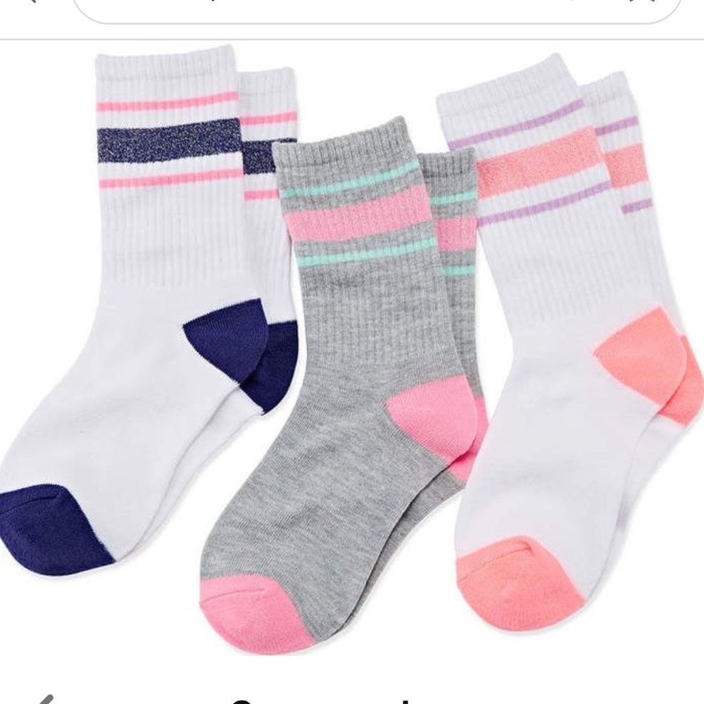 NWT Xersion 3 Pair Crew Socks,Color: Athletic Pack